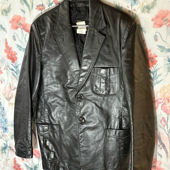 Vintage Blazer Black Leather Jacket Size 40 (Unisex) - Picture 2 of 13